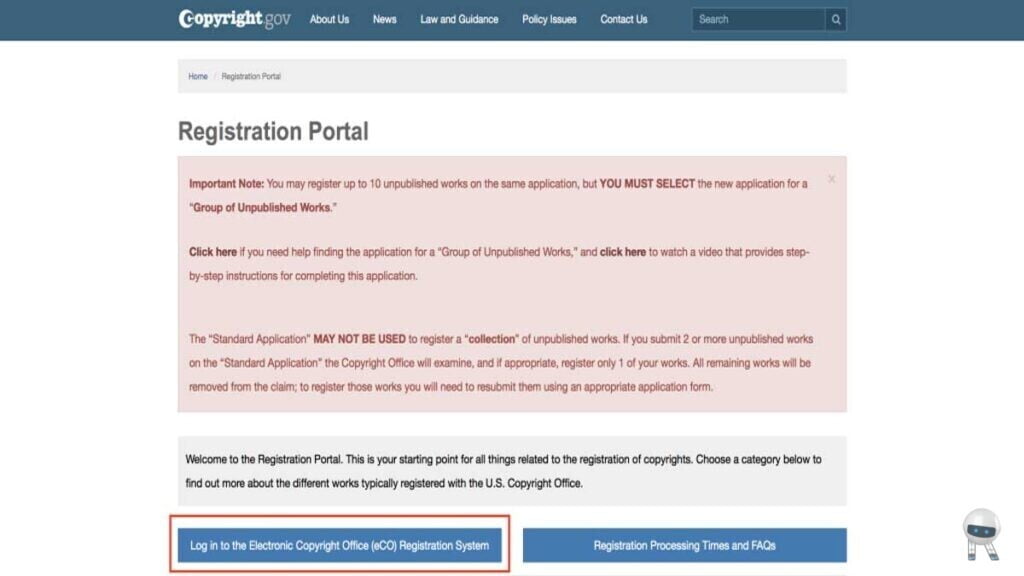 کپی رایت طراحی سایت و حقوق طراح سایت چیست؟ 5 Go to the registration portal1 کپی رایت طراحی سایت و حقوق طراح سایت چیست؟